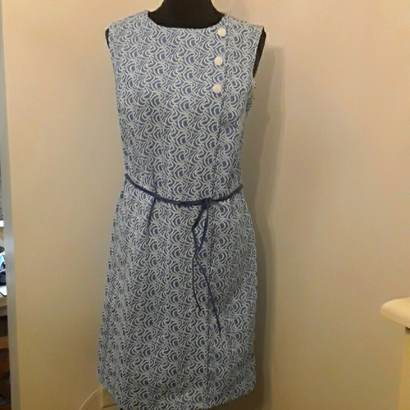 No Brand Dresses & Skirts - Vintage 60s Blue and White Mod Dress 16
